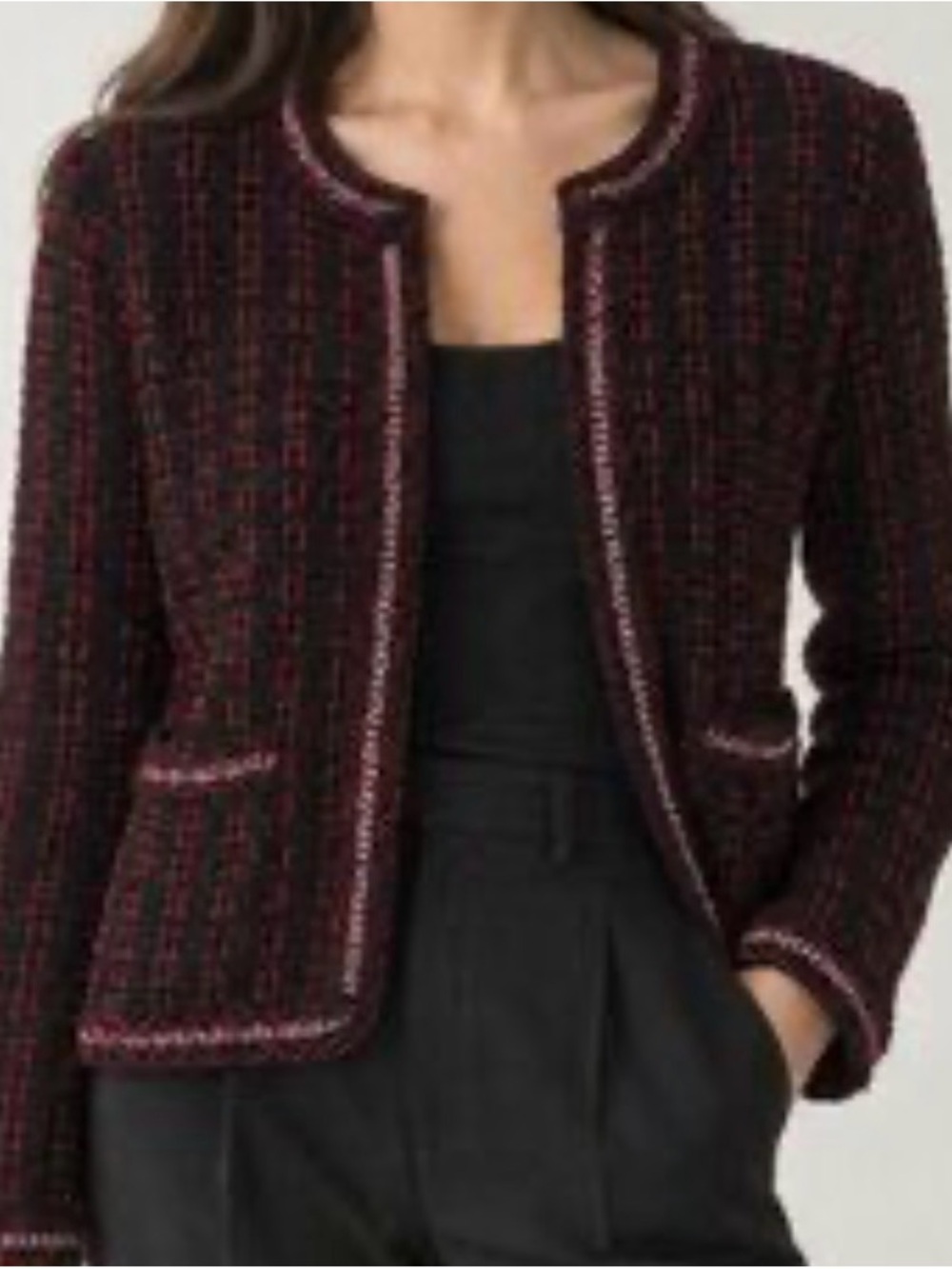 ALICE + OLIVIA sweater jacket w silver embellishments
